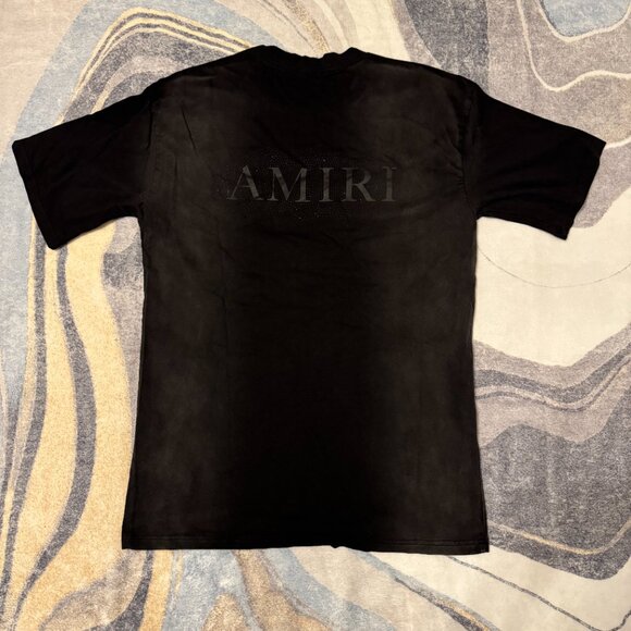 Amiri Black Sparkle MA Logo Tee Mens Size Medium or Large - Picture 2 of 4